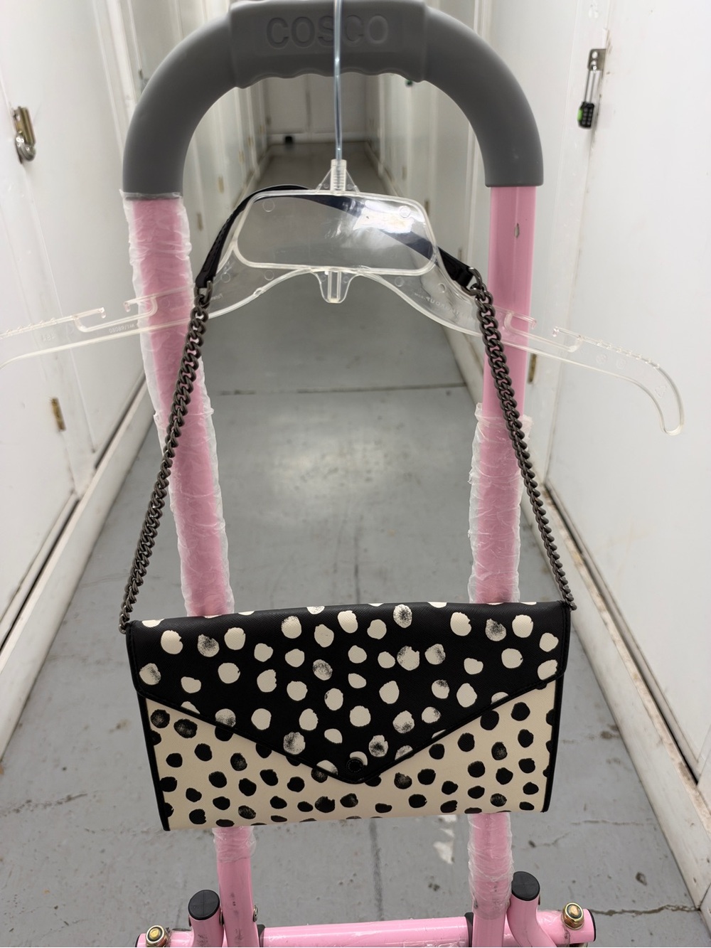 Marc by Marc Jacobs Metropoli Black & White Polka Dot Chain Shoulder Bag